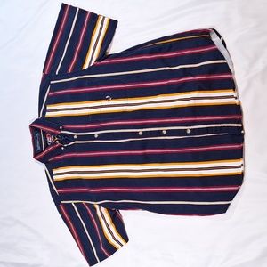 Vintage Coliseum classic striped Men's casual button shirt SZ L/G